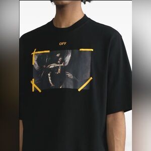 Off White Caravaggio Black Mercy Skate T Shirt Size Large